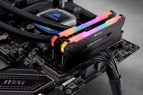 Corsair CMW16GX4M2C3200C14 Vengeance RGB PRO 16GB (2x8GB) DDR4 3200 (PC4-25600) C14 Desktop Memory - Black PC Memory in Saudi Arabia