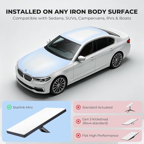 Starlink Mini Magnetic Mount – Aerodynamic Design, Strong Magnet Array Base (Won't Damage Paint), High‑Strength Composite Structure, Built for Cars, SUVs, RVs, Trucks & Boats | starlink mini Mount in Saudi Arabia