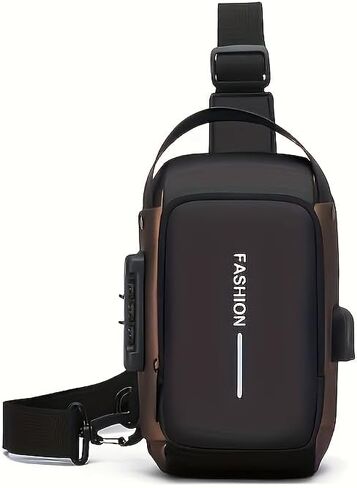 Anti Theft Sling Bag for Women Men, Crossbody Shoulder Chest Bag with Combination Lock, Waterproof Daypack for Travel Hiking in Saudi Arabia