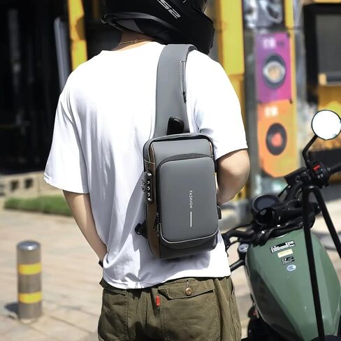 Anti Theft Sling Bag for Women Men, Crossbody Shoulder Chest Bag with Combination Lock, Waterproof Daypack for Travel Hiking in Saudi Arabia