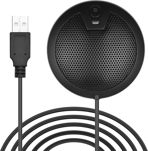 USB Desktop Omnidirectional Microphone Compact Light Weight for Computer Video Conference Online Teaching Black Metal & Plastic 360° Sound Pickup Range for MultiPerson Conference in Saudi Arabia