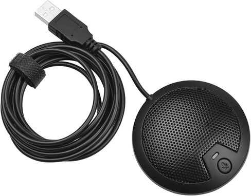 USB Desktop Omnidirectional Microphone Compact Light Weight for Computer Video Conference Online Teaching Black Metal & Plastic 360° Sound Pickup Range for MultiPerson Conference in Saudi Arabia