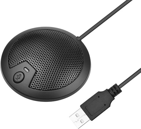 USB Desktop Omnidirectional Microphone Compact Light Weight for Computer Video Conference Online Teaching Black Metal & Plastic 360° Sound Pickup Range for MultiPerson Conference in Saudi Arabia