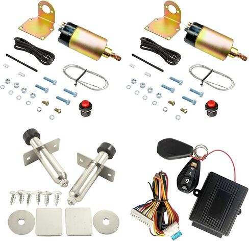 Two Door Shaved Door Handle Kit (Bluetooth) Popper Solenoid Street Rat Hot Rod Car Truck with Door Poppers Trunk Popper& Keyless Entry System Central Locking Remote Control Kit Universal (100lb) in Saudi Arabia