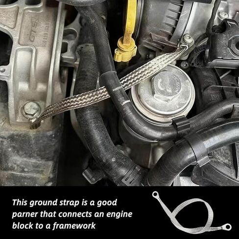 12PCS Automotive Ground Straps, 10/15/20 Inch Tinned Copper Braided Grounding Cable Straps with Ring Terminals, Universal Engine Vehicle Ground Wire Strap Kit for Most Cars (Silver) in Saudi Arabia