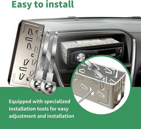 Universal Single Din Stereo Radio Replacement Fitting Cage Kit Single Din Radio Mount Compatible with Car Radios/Stereo/DVD Player 1 Din Installation Kit in Saudi Arabia