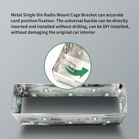 Universal Single Din Stereo Radio Replacement Fitting Cage Kit Single Din Radio Mount Compatible with Car Radios/Stereo/DVD Player 1 Din Installation Kit in Saudi Arabia
