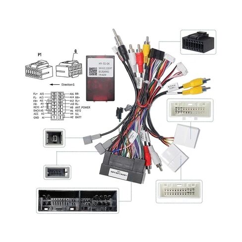 Car 16pin Wiring Harness Adapter Canbus Box Decoder Power Cable Compatible with Hyundai Ix45 Kia Sportage K3 Sorento Cerato HY-SS-04(Cable Canbus) in Saudi Arabia