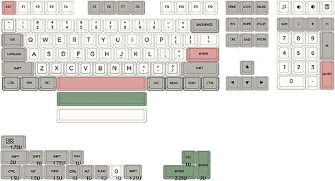 KPREPUBLIC XDA V2 9009 Beige Grey Dye Sub Keycap Set Thick PBT for Keyboard gh60 Poker 87 tkl 104 ansi xd64 bm60 xd68 bm65 bm68 Japanese (XDA V2 9009 Set JAN x1) in Saudi Arabia