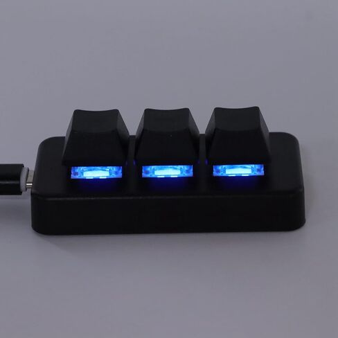 Ejoyous 3 Key Keypad Mini USB Mechanical Programmable Macro Keypad RGB Backlit Gaming Keyboard for PC Computer Games Work, Plug and Play (Black) in Saudi Arabia