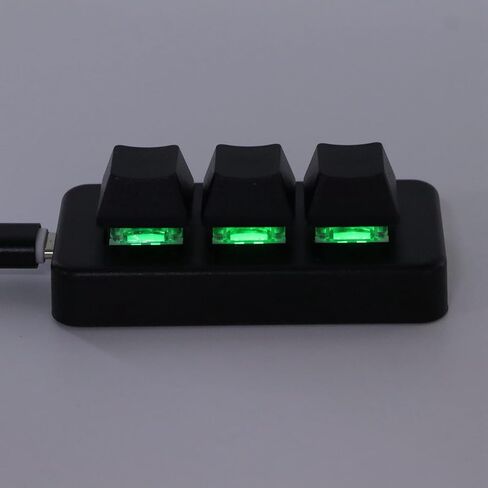 Ejoyous 3 Key Keypad Mini USB Mechanical Programmable Macro Keypad RGB Backlit Gaming Keyboard for PC Computer Games Work, Plug and Play (Black) in Saudi Arabia