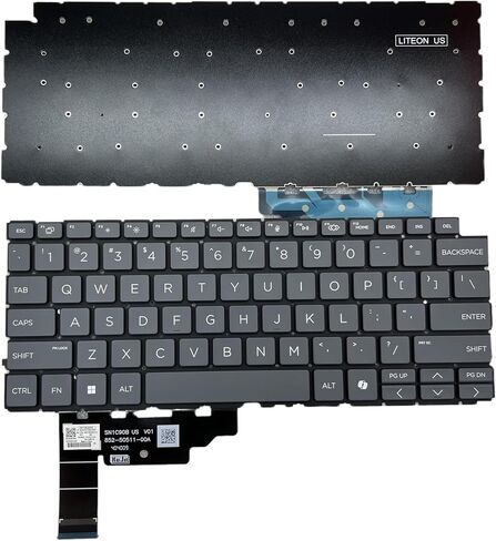 Replacement Keyboard for HP Pro x360 Fortis 11 G9x/G10/G11 & EliteBook 1040 G11 14'' 2-in-1 | US Layout, Gray, Non-Backlit, with AI Key | Compatible with 14-EU 14t-EU Models in Saudi Arabia