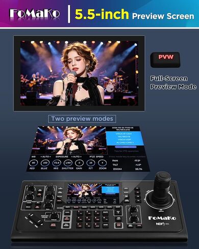 FoMaKo 4K 60fps NDI PTZ Camera 20X Optical, AI Auto-Tracking/Auto-Frame,Suitable for Education & Professional Training LiveStreaming Including Online Classes(K820NX3+KC602+KC600) in Saudi Arabia