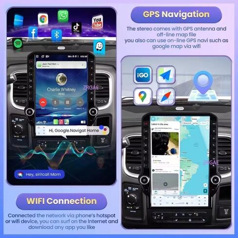 14.5' Car Radio for Ram 1500 2500 3500 4500 5500(2013-2018) 8G+128G Auto AC in Saudi Arabia