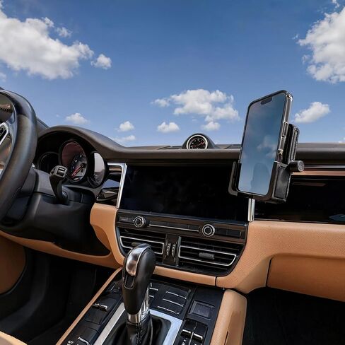 Phone Mount Holder Custom Fit for Porsche Macan 2014-2026 (Gas Models Only) - No-Drill Adjustable Cradle with 17mm Ball Joint, Zero Vent Blockage in Saudi Arabia