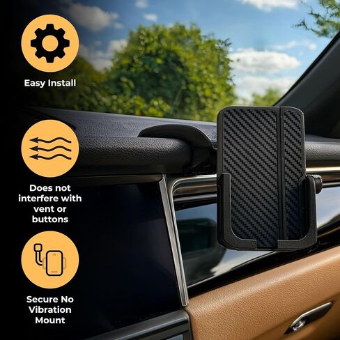 Phone Mount Holder Custom Fit for Porsche Macan 2014-2026 (Gas Models Only) - No-Drill Adjustable Cradle with 17mm Ball Joint, Zero Vent Blockage in Saudi Arabia