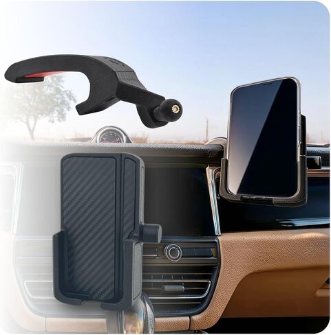 Phone Mount Holder Custom Fit for Porsche Macan 2014-2026 (Gas Models Only) - No-Drill Adjustable Cradle with 17mm Ball Joint, Zero Vent Blockage in Saudi Arabia