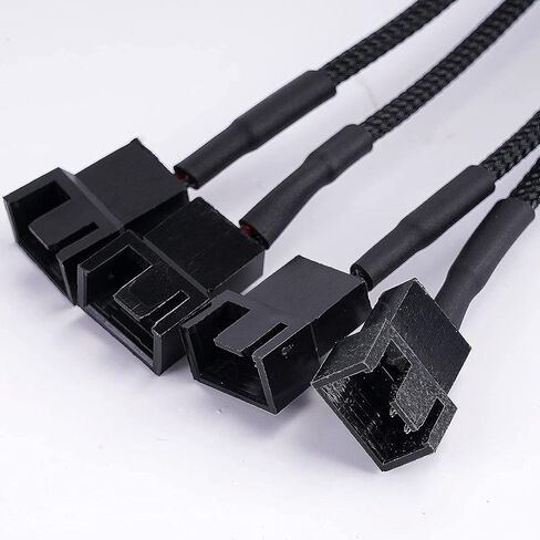 Cooling Fan Adapter Cable, 15 Pin SATA to 4 x 3 Pin / 4 Pin PMW 12V PC Case Fan Power Adapter Cable to 15 Pin SATA in Saudi Arabia
