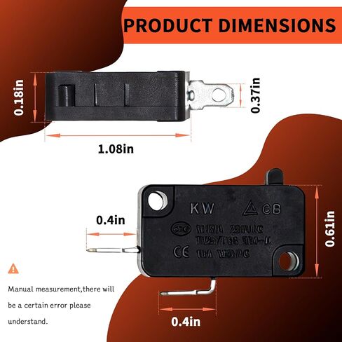 3405-001034 SZM-V16-FD-63 Microwave Door Switch Replacement for Samsung LG GE Kenmore Microwave 3405-000178 AP4044834 (Normally Open)(2-Pack) in Saudi Arabia