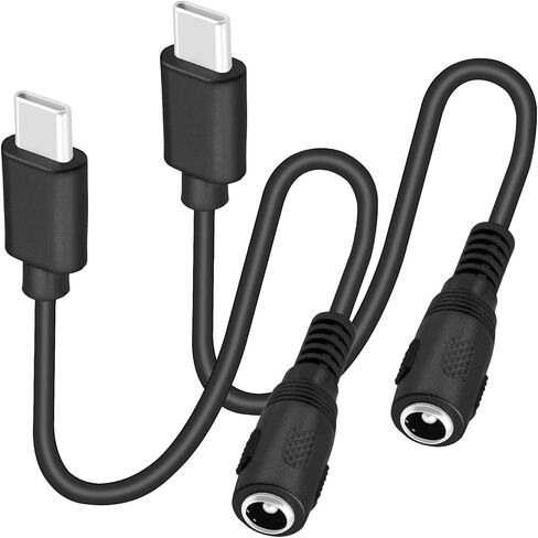 2 Pack 0.3m USB Type C USB-C Male to DC 5.5X2.1mm Female Power Jack Extension Charger Cable Charging Cord Adapter (DC 5521 Female to Type C Male) in Saudi Arabia