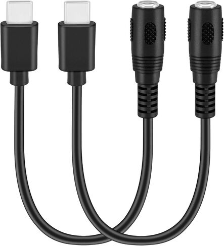 2 Pack 0.3m USB Type C USB-C Male to DC 5.5X2.1mm Female Power Jack Extension Charger Cable Charging Cord Adapter (DC 5521 Female to Type C Male) in Saudi Arabia