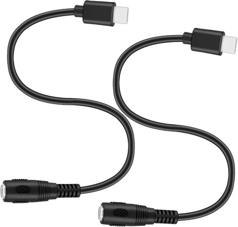 2 Pack 0.3m USB Type C USB-C Male to DC 5.5X2.1mm Female Power Jack Extension Charger Cable Charging Cord Adapter (DC 5521 Female to Type C Male) in Saudi Arabia