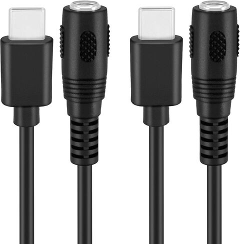 2 Pack 0.3m USB Type C USB-C Male to DC 5.5X2.1mm Female Power Jack Extension Charger Cable Charging Cord Adapter (DC 5521 Female to Type C Male) in Saudi Arabia