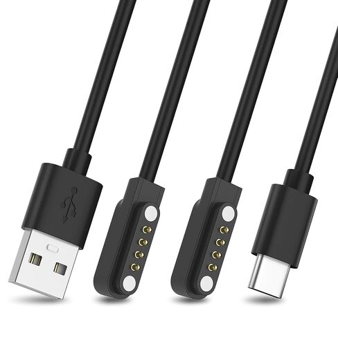 Plaud Charger Cable for PLAUD Note AI/Note Pro, 2-Pack USB-A and USB-C Charging Cable (3.3ft/1m) - Replacement Charger Cord, PLAUD AI Accessories，Black in Saudi Arabia