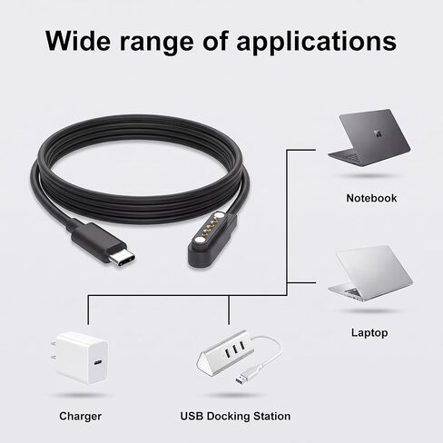 Plaud Charger Cable for PLAUD Note AI/Note Pro, 2-Pack USB-A and USB-C Charging Cable (3.3ft/1m) - Replacement Charger Cord, PLAUD AI Accessories，Black in Saudi Arabia