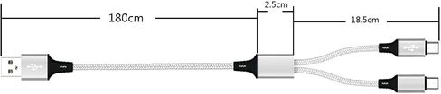 IFLASH 3 feet Dual MicroUSB Splitter Charge Cable - Power up to Two (2) Micro USB Devices At Once from a Single USB Port - Ideal for Any Micro USB Powered Device (White Color) in Saudi Arabia