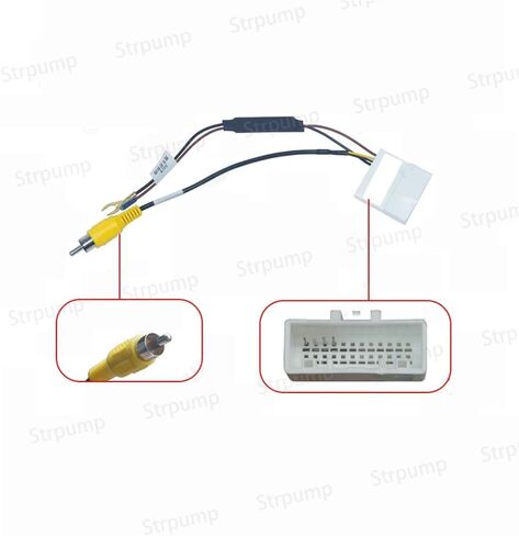 24Pin Car Parking Reverse Rear View Back Up Camera Video in Plug Converter Cable Adapter for Hyundai Santa Fe IX45/IX35/KIA Sorento K3 Sportage Cerato High Trim Models in Saudi Arabia