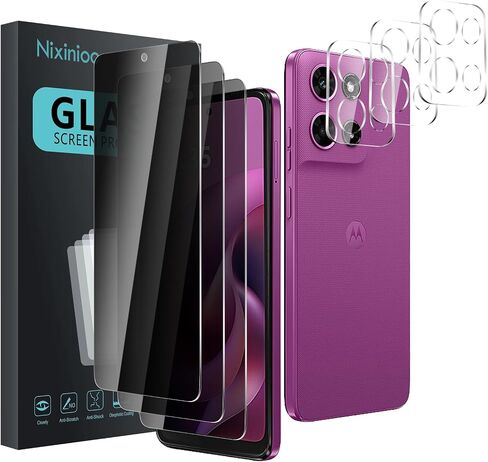 3 Pack Privacy Screen Protector for Motorola Moto G 5G 2026 / Moto G Play 2026 With 3 Pack Camera Lens Protector, Anti Spy Tempered Glass Film, 9H Hardness, Black Protector, Anti-Scratch, Bubble Free in Saudi Arabia