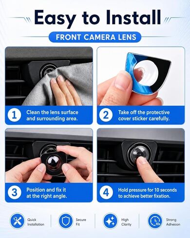 Chickwin 4pcs Front Rear & Side Car Camera Cover Guard Kit, Camera Lens Protectors for Tesla Model Y Juniper/Model3, HD Clear Anti-Scratch, New Car Accessories Gifts in Saudi Arabia