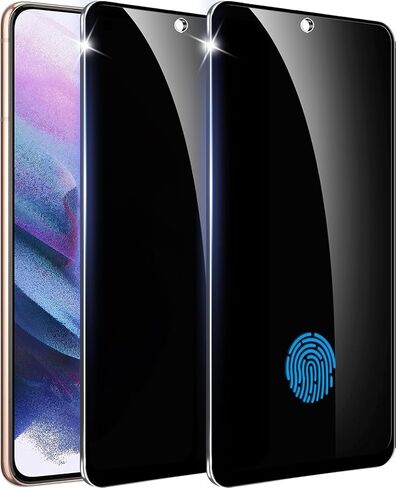 【2+1 Pack】 Designed for Samsung Galaxy S21 Privacy Screen Protector【Support Fingerprint Unlock】 9H Tempered Glass,AntiSpy Film Compatible with Samsung S21 5G in Saudi Arabia