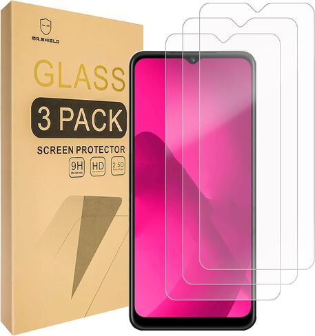 Mr.Shield 3-Pack Tempered Glass Screen Protector for T-Mobile (REVVL 7) 5G in Saudi Arabia