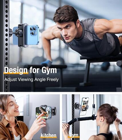 Coolpow Magnetic Phone Holder for Gym【Strong Magnets】 Tripod Mount Ring Gym Magnetic Phone Holder Attach to Metal Surface, Gym Accessories for Mothers Gift Essentials for All Smartphones 4.7-7" in Saudi Arabia