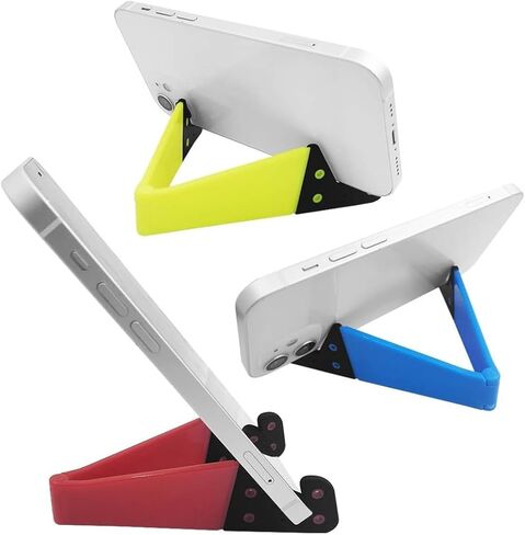 Foldable Pocket Travel Mobile Phone Holder, Portable Cell Phone Stand for Desk, Upgrade Universal V Smartphone Kickstand Mount Compatible with iPhone IPads Tablet Kindle Android, Pack of 4 in Saudi Arabia