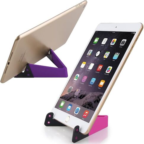 Foldable Pocket Travel Mobile Phone Holder, Portable Cell Phone Stand for Desk, Upgrade Universal V Smartphone Kickstand Mount Compatible with iPhone IPads Tablet Kindle Android, Pack of 4 in Saudi Arabia
