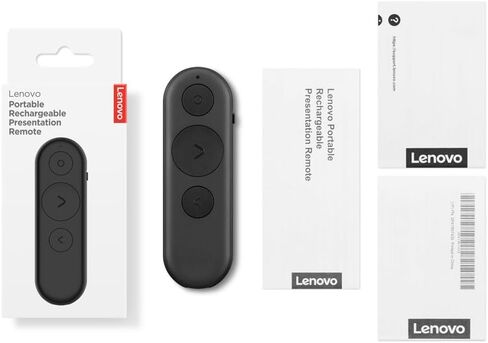 Lenovo Portable Rechargeable Presentation Remote – Bluetooth® 5.3 Wireless Clicker with Digital Pointer, USB‑C Charging, Ultra‑Lightweight, for Windows 10 or Later & macOS 12 or Later, Black in Saudi Arabia