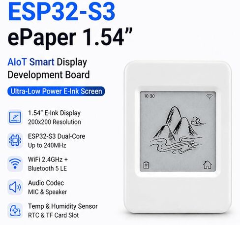 ESP32-S3 Development Board, 1.54 Inch E-Paper Display, WiFi BLE, AI Voice in Saudi Arabia