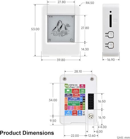 ESP32-S3 Development Board, 1.54 Inch E-Paper Display, WiFi BLE, AI Voice in Saudi Arabia
