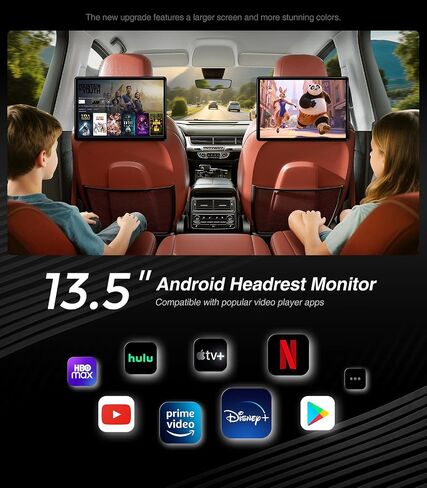 AINAVI 13.5 inch Car TV Headrest Monitor for Cars Back Seat Rear Entertainment System, Support Phone Wireless Mirror Link Touch Screen,with WiFi/Bluetooth/HDMI/USB/SD Card/Video Player (2G+32G(1*PC)) in Saudi Arabia