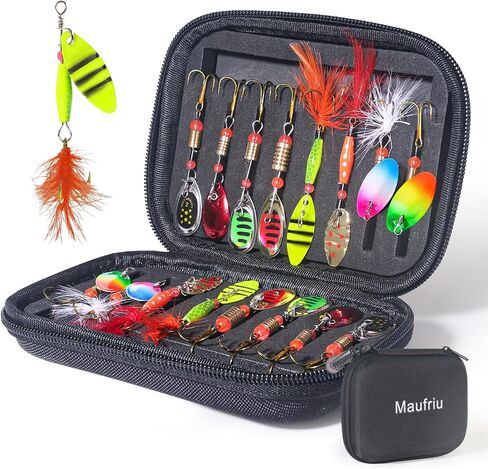 Fishing Lures Spinner Baits, 16pcs Rooster Tail Fishing Lures Kit in Saudi Arabia