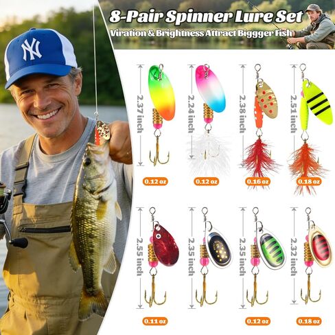 Fishing Lures Spinner Baits, 16pcs Rooster Tail Fishing Lures Kit in Saudi Arabia