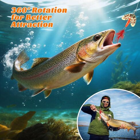 Fishing Lures Spinner Baits, 16pcs Rooster Tail Fishing Lures Kit in Saudi Arabia