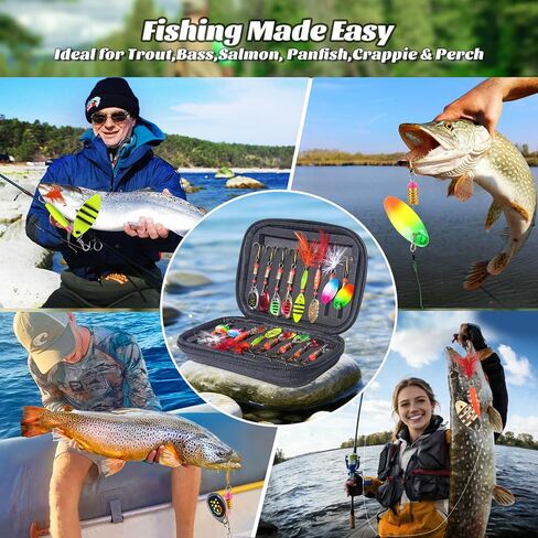 Fishing Lures Spinner Baits, 16pcs Rooster Tail Fishing Lures Kit in Saudi Arabia