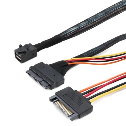 SAS HD SFF-8643 to SAS 8639 SATA 15p Male Convert Cable Y Shape Computer PC Server Connect Wire 50Cm Extend Line Cord in Saudi Arabia