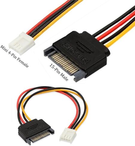 SATA Power Cable Mini 4Pin Female to 15PIN Male Convert Cord Floppy FDD Power Wire Connect IDE Adapter in Saudi Arabia