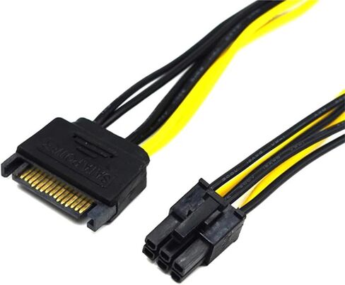 1pcs 20CM SATA to 6pin Graphics Card Power Cable SATA 15pin to 6pin PCIe PCI-e PCI Express Adapter Power Supply in Saudi Arabia