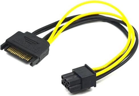 1pcs 20CM SATA to 6pin Graphics Card Power Cable SATA 15pin to 6pin PCIe PCI-e PCI Express Adapter Power Supply in Saudi Arabia